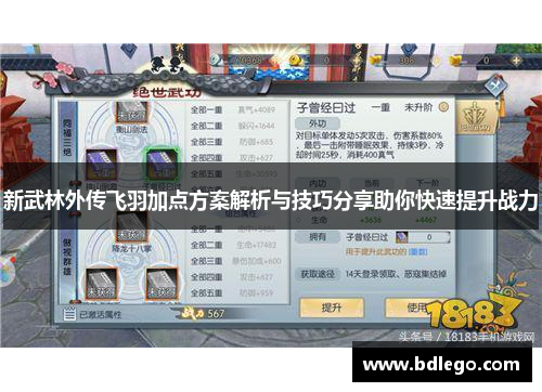 新武林外传飞羽加点方案解析与技巧分享助你快速提升战力